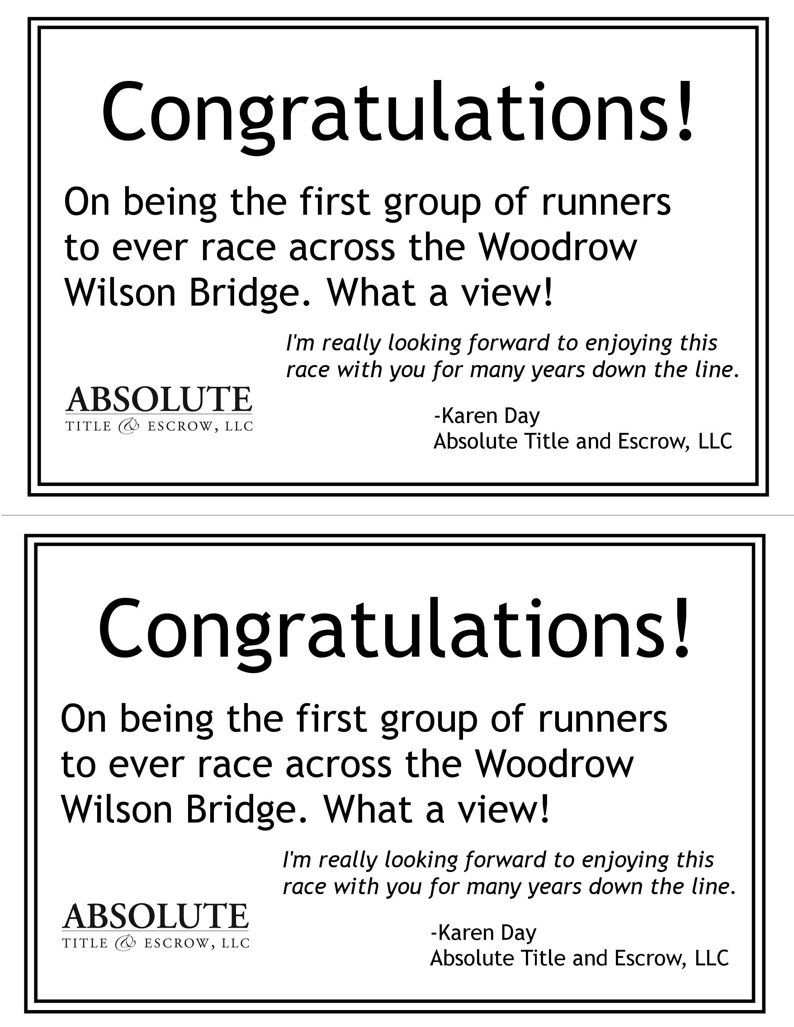 Flyer for the Woodrow Wilson half marathon